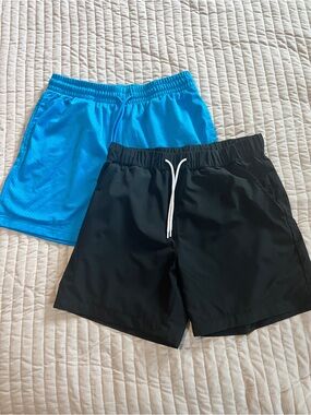 Original Use™ Athletic Shorts Set - Black & Bright Blue Sz S